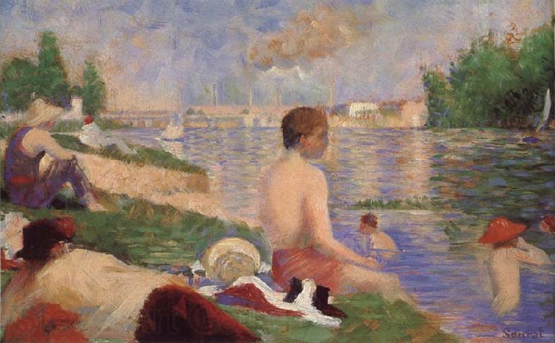 Georges Seurat Bathers Norge oil painting art